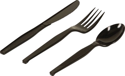 Dixie Plastic Knife 7", Medium Weight, Black, 100/Box