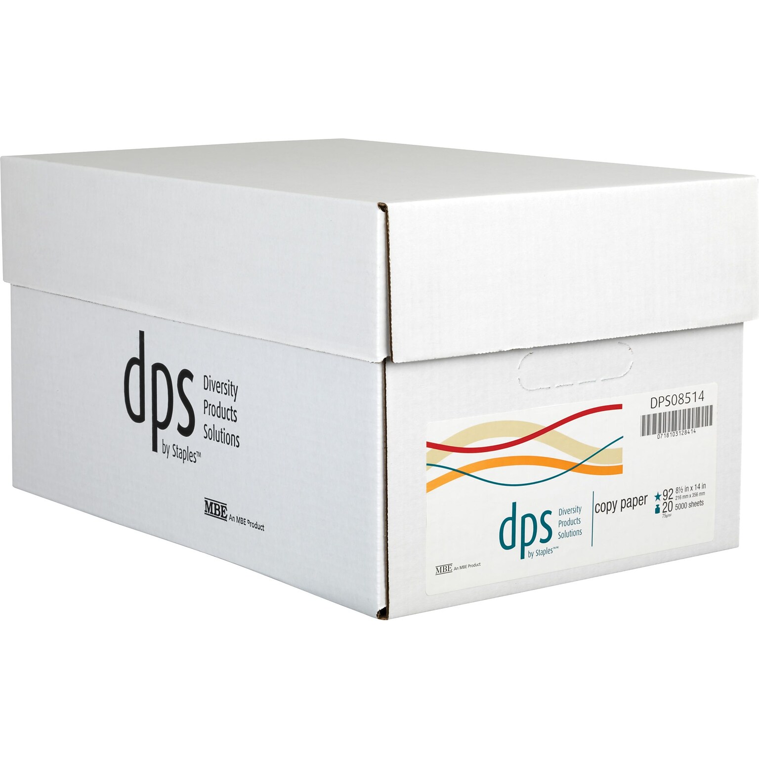 Diversity Product Solutions by Staples Multiuse Paper, 8.5 x 14, 20 lbs., White, 5000 Sheets/Case (DPS08514)