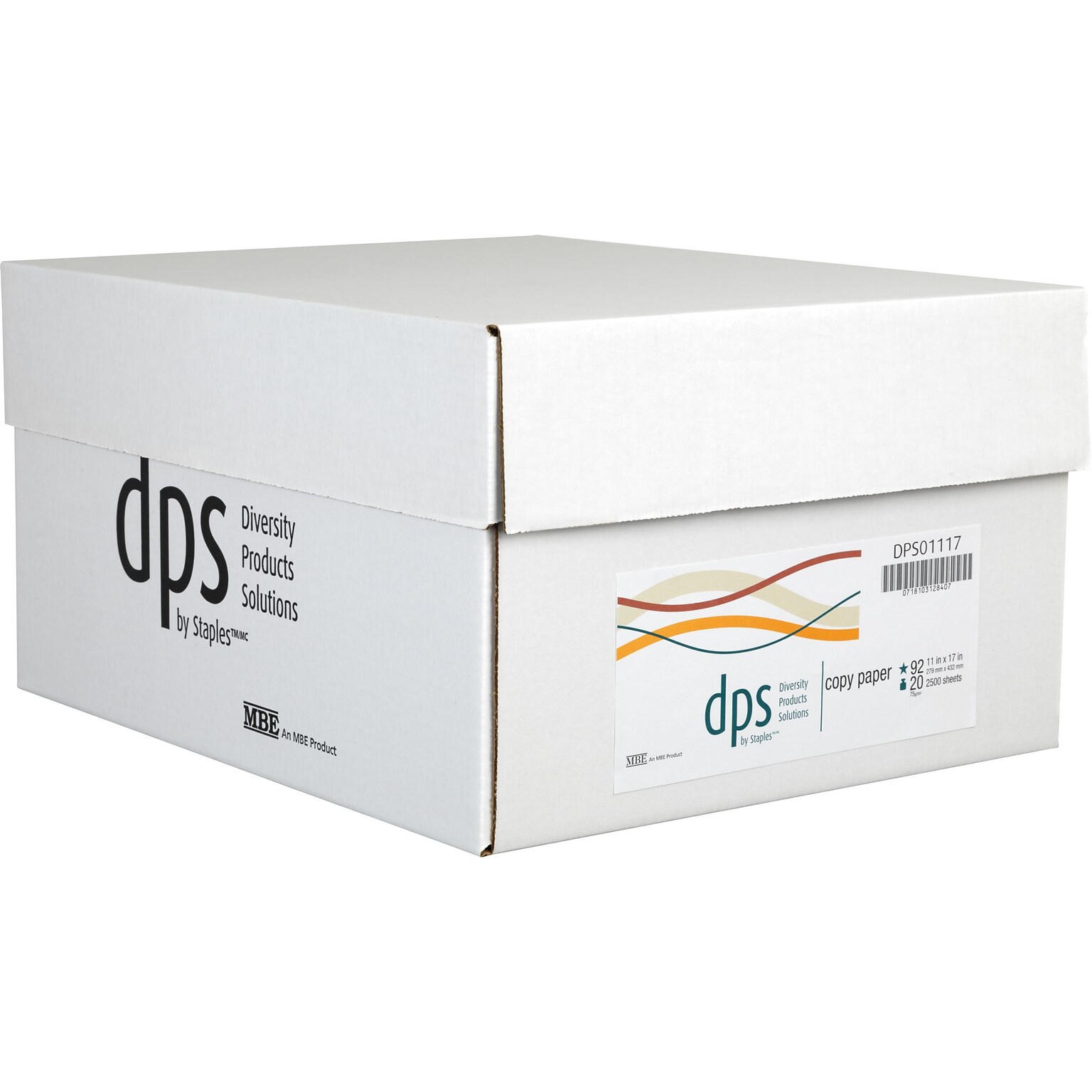 Diversity Products Solutions by Staples 11 x 17 Multipurpose Paper, 20 lbs., 92 Brightness, 2500/Carton (DPS01117)