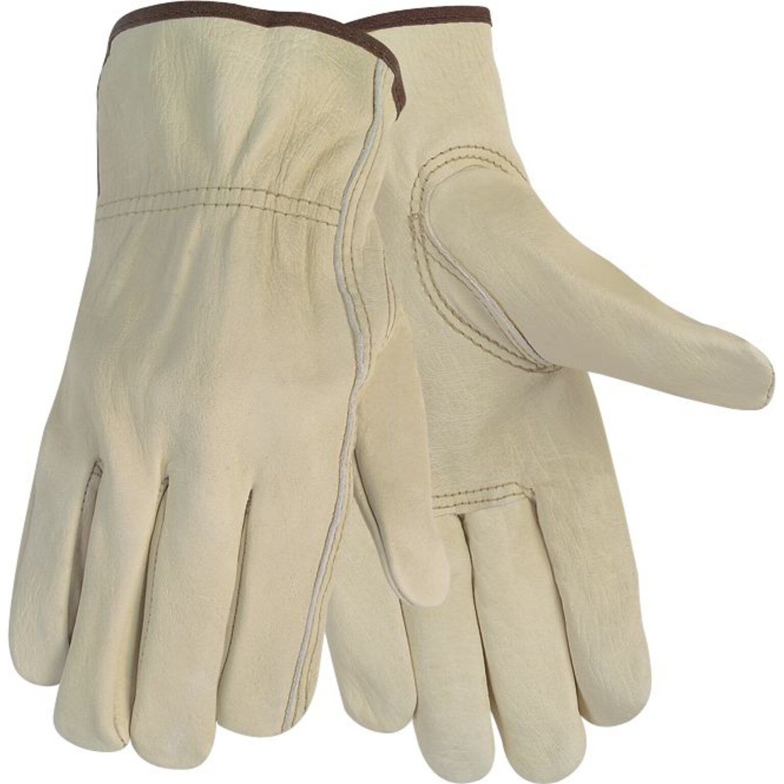 Memphis Gloves Economy Leather Drivers Gloves, Beige. Medium, 1 Pair (CRW3215M)