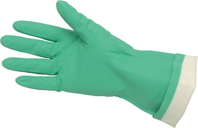 Memphis™ Flock-Lined Nitrile Gloves, One Size, Green, 12 Pairs