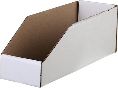 12L x 4W x 4.5H Storage Boxes, White, 50/Bundle (337-040412)