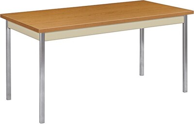 HON® Utility Table, Harvest Oak/Putty, 30x60
