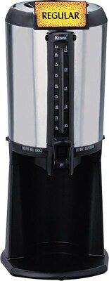Hormel Thermal Gravity Beverage Dispenser, 2.5 Liters, Black, Stainless Steel