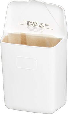 Hospeco Feminine Hygiene Products Waste Receptacle, White( 250-201W)