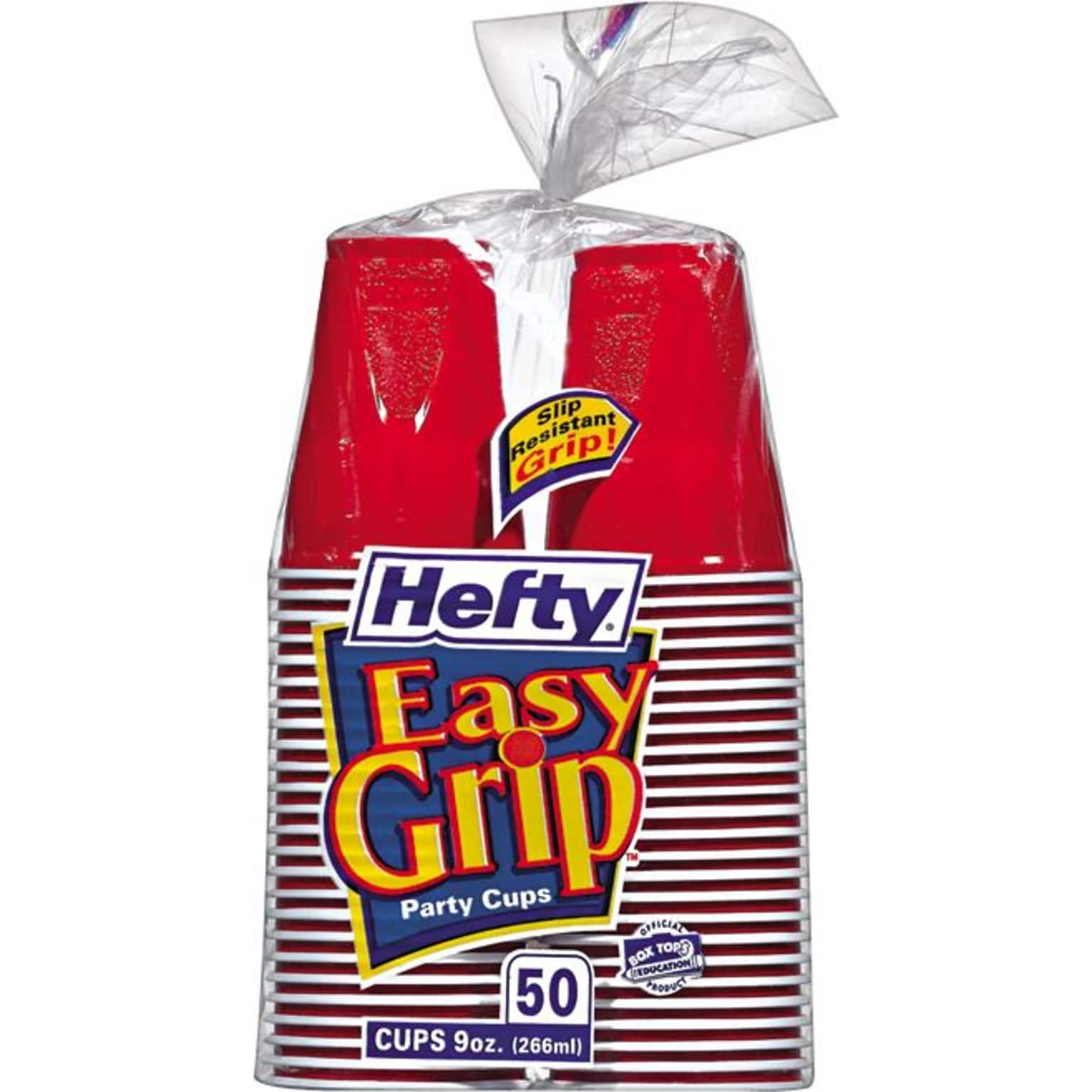 Hefty® Easy Grip® Disposable Plastic Party Cup, 9 oz., Red, 50/Pack