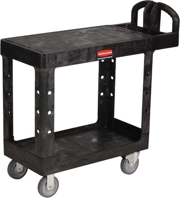 Rubbermaid® 33 1/3H x 19 3/16W x 37 7/8D Commercial Flat Shelf Utility Cart, Black