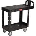 Rubbermaid® 33 1/3H x 19 3/16W x 37 7/8D Commercial Flat Shelf Utility Cart, Black