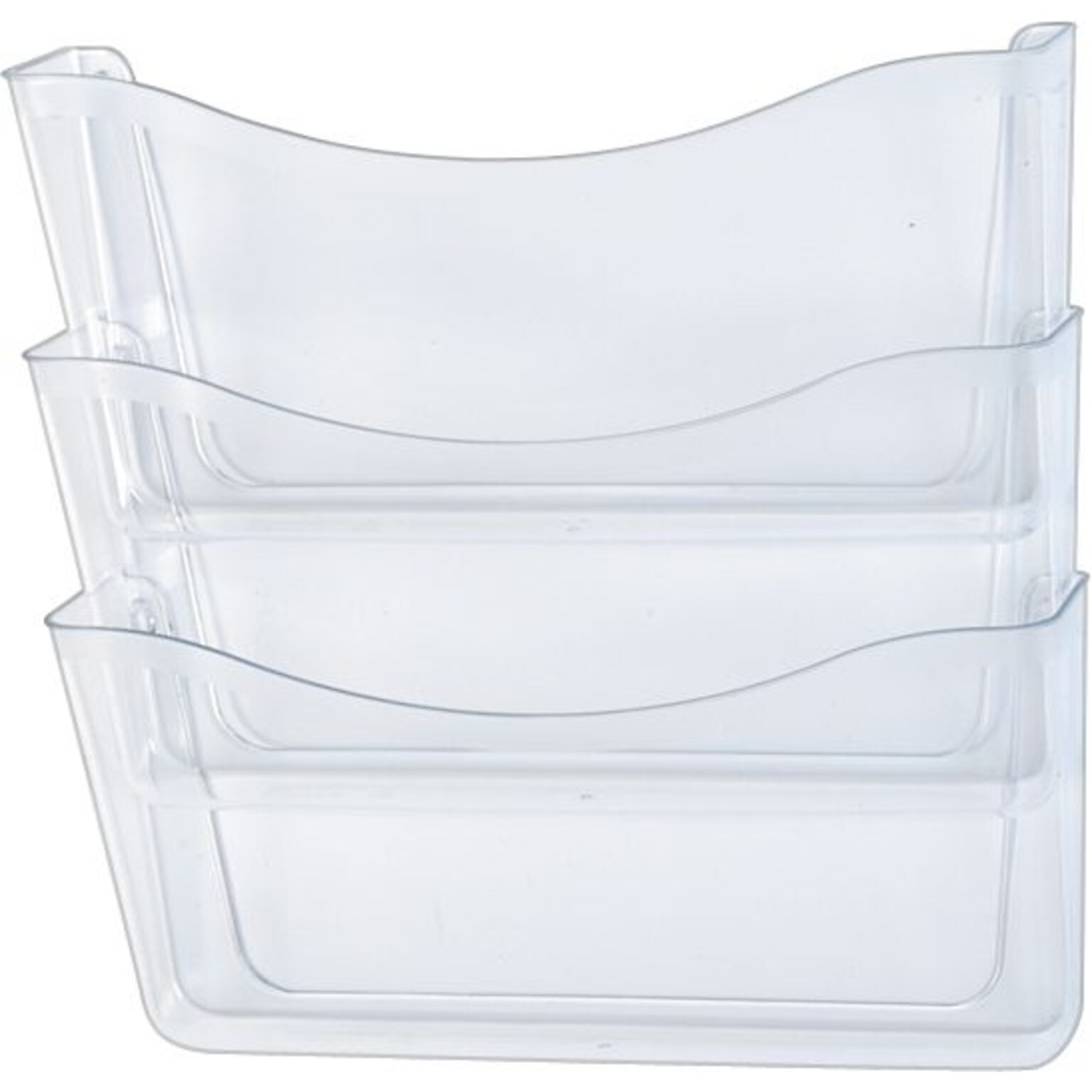 Unbreakable Expandable Three-Pocket Wall File Set, Letter Size, Clear