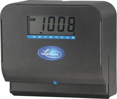 Lathem Direct Thermal Print Punch Card Time Clock, Black (800P)