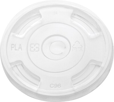 Sustainable Earth Plastic Lids, Translucent, Cold Cup, 500/Pack