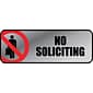 Cosco® Brushed Metal Policy Signs, "No Soliciting", 3"x 9" (098208)