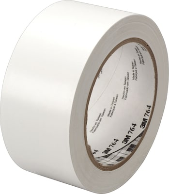 3M™ #764 Solid Vinyl Tape, White, 1 x 36 yds., 36/Case