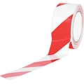 Industrial Vinyl Safety Tape, Red/White Striped, 3 x 36yds., 16/Case