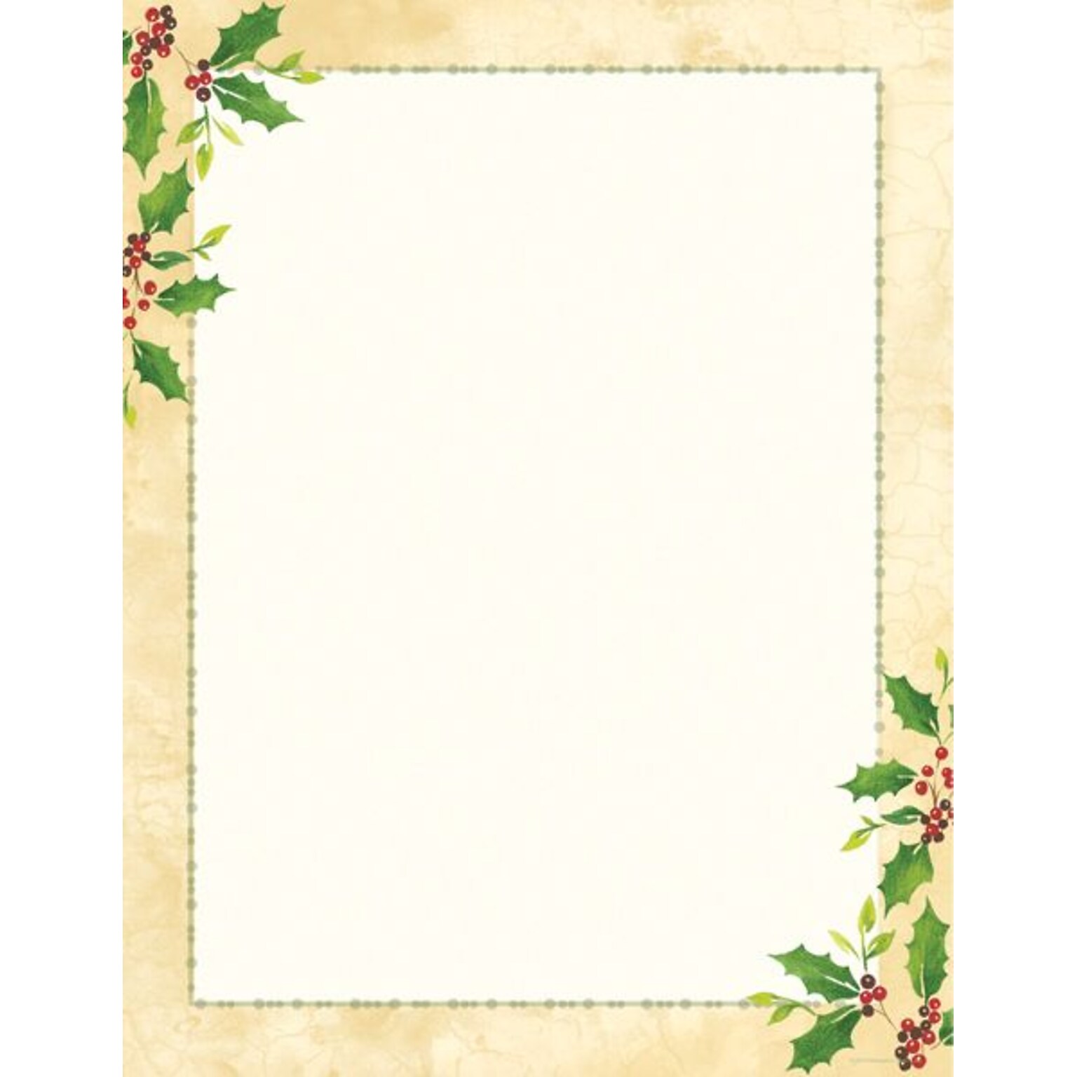 Great Papers® Holiday Stationery Falling Holly , 80/Count