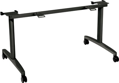 HON® Huddle™ Series 28 1/2 - 29 1/2H x 51 5/8W x 26 1/2D Flip-Top Table Base; Charcoal
