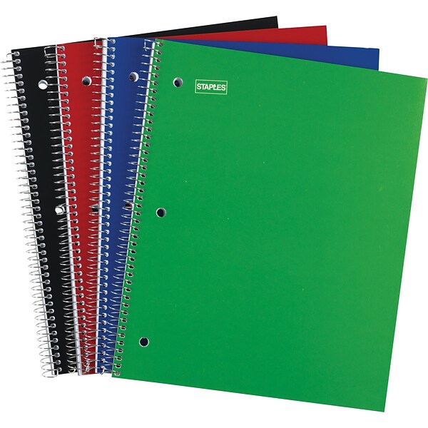 1 Subject Notebook, 8-1/2 x 11, 3/Pack