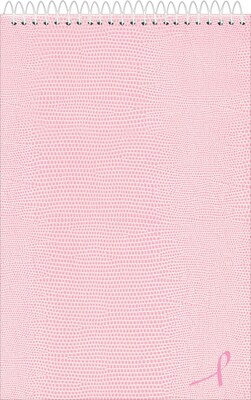 Pink Ribbon Spiral Bound Steno Book, Pink, 6x9", Gregg Ruling, 60 Sheets/Pad