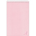 Pink Ribbon Spiral Bound Steno Book, Pink, 6x9, Gregg Ruling, 60 Sheets/Pad
