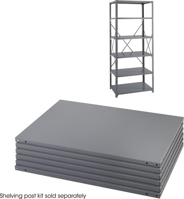Safco Industrial 6-Shelf Powder-Coated Steel Accessory, 36, Gray (6254)