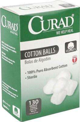 Curad Sterile Cotton Balls, 1, 130/Ct