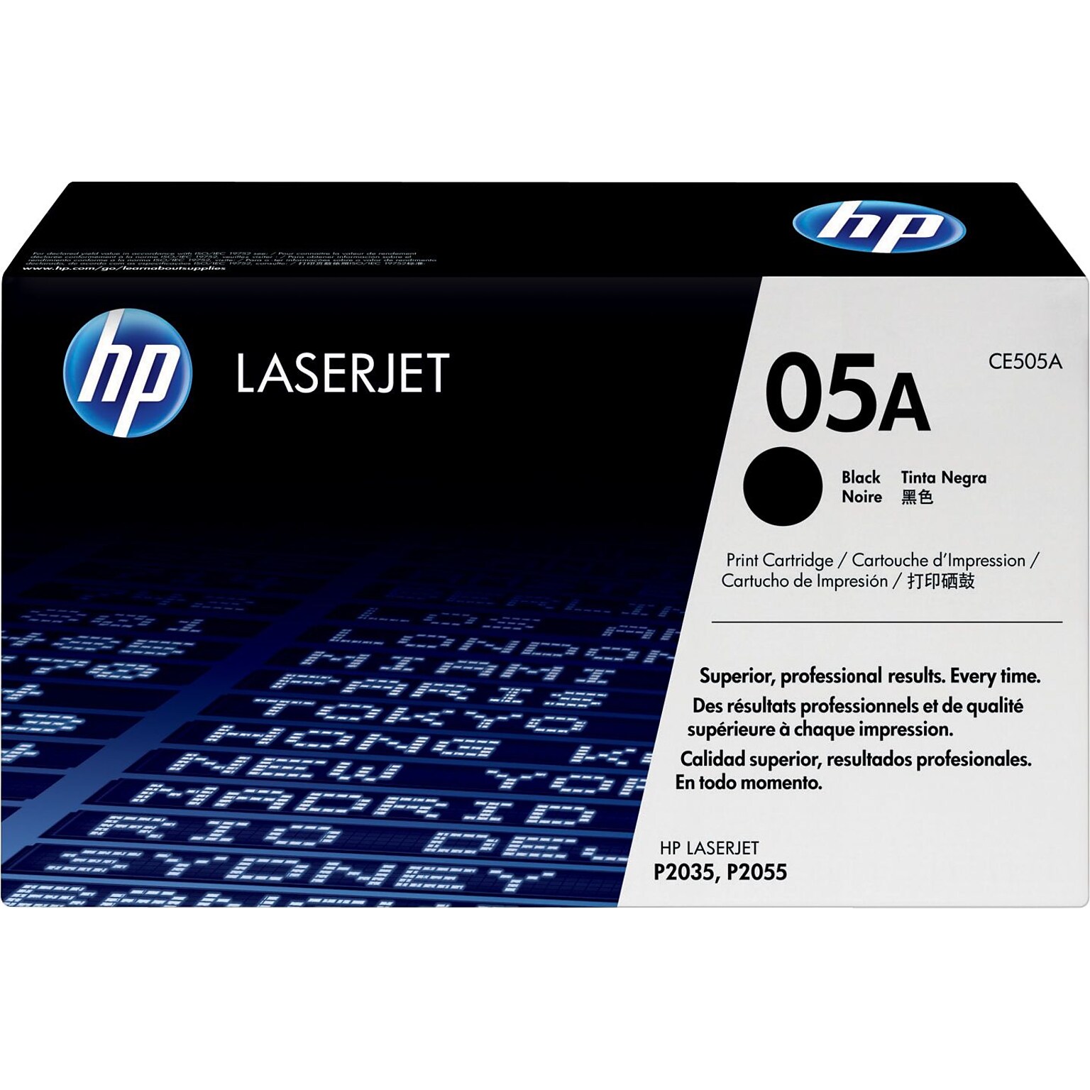 HP 05A Black Standard Yield Toner Cartridge, Print Up to 2300 Pages (CE505A)