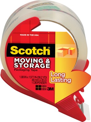 Scotch Long Lasting Moving & Storage Packing Tape with Refillable Dispenser, 1.88 x 38.2 yds, Clear, 1/Pack