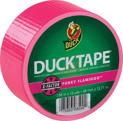 Duck Tape® Brand Duct Tape, Funky Flamingo X-Factor™, 1.88" x 15 Yards