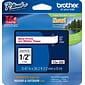 Brother P-touch TZe-232 Laminated Label Maker Tape, 1/2" x 26-2/10', Red On White, 6/Pack (TZe-232CT)