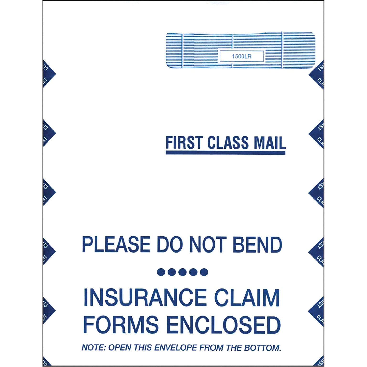 ComplyRight CMS-1500 Self Seal Security Tinted Window Envelope 9 x 12 1/2, White/Blue, 100/Pack (1500LR)