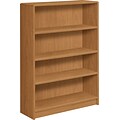 HON® Radius-Edge Laminate Bookcases, 48-3/4H, 4 Shelves, Harvest