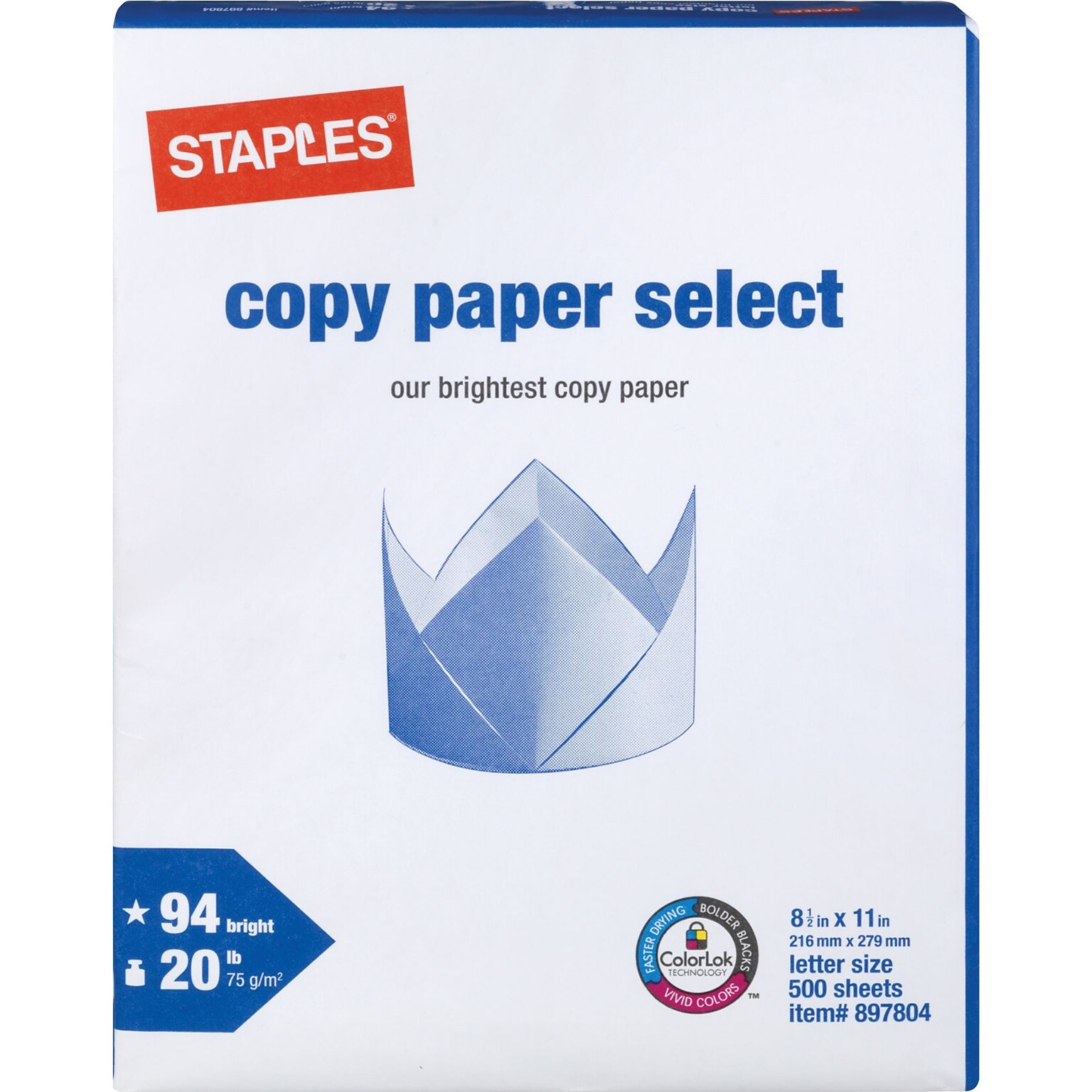 Copy Paper Select, 8 1/2 x 11, 500/Ream, Each (20471-US)