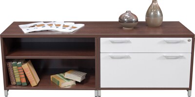 Regency OneDesk Collection in Java Finish, Low-Height Credenza