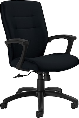 Global Synopsis™ Medium-Back Tilter Chair, Fabric, Asphalt, Seat: 24 1/2W x 26 1/2D, Back: 24 1/2W x 16 1/2-20 1/2H