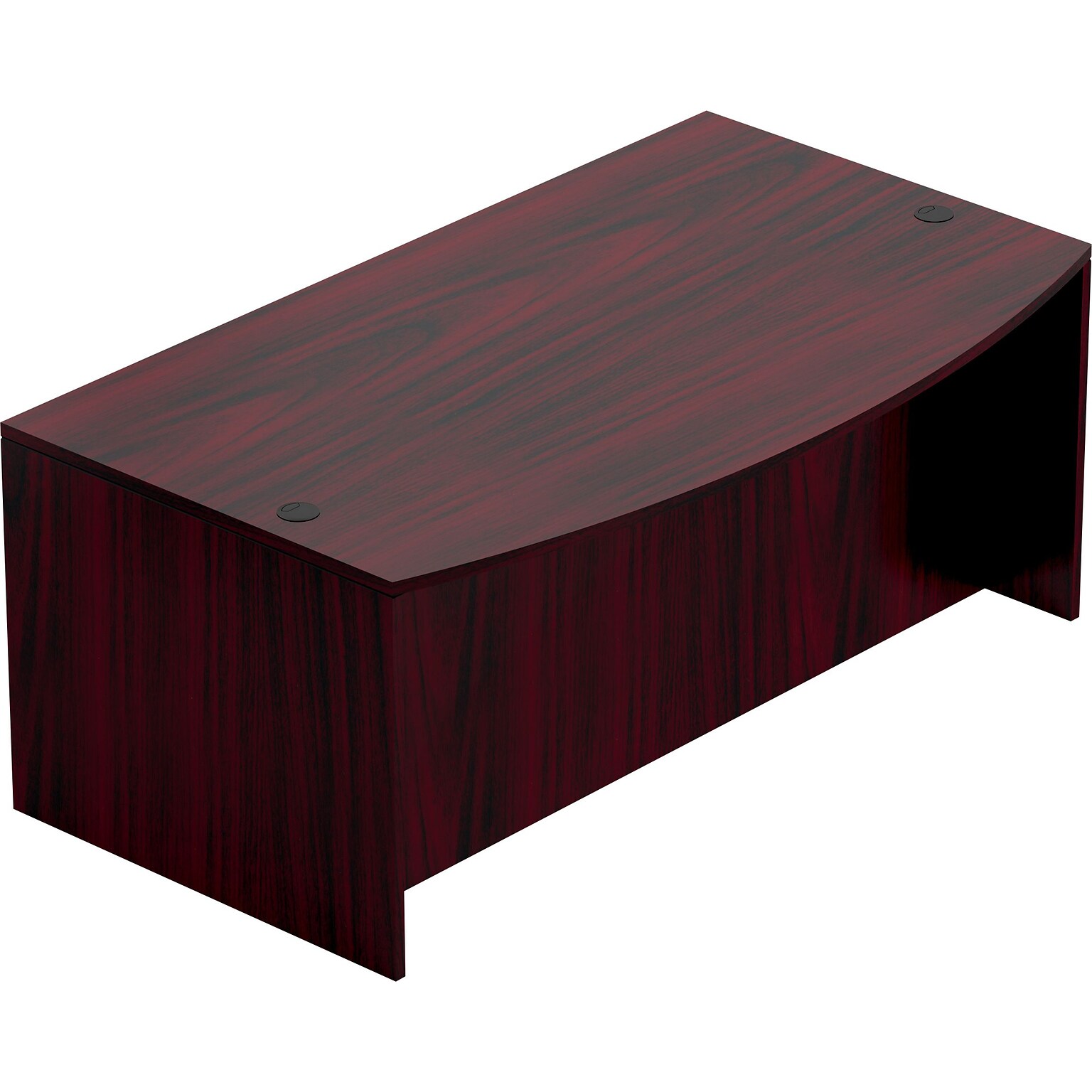 Offices To Go Superior Laminate Desking Bow-Front Desk Shell, American Mahogany, 29 1/2Hx71Wx42D