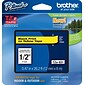 Brother P-touch TZe-631 Laminated Label Maker Tape, 1/2 x 26-2/10, Black On Yellow (TZe-631)