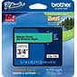Brother P-touch TZe-741 Laminated Label Maker Tape, 3/4" x 26-2/10', Black On Green (TZe-741)