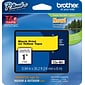 Brother P-touch TZe-651 Laminated Label Maker Tape, 1" x 26-2/10', Black On Yellow (TZe-651)