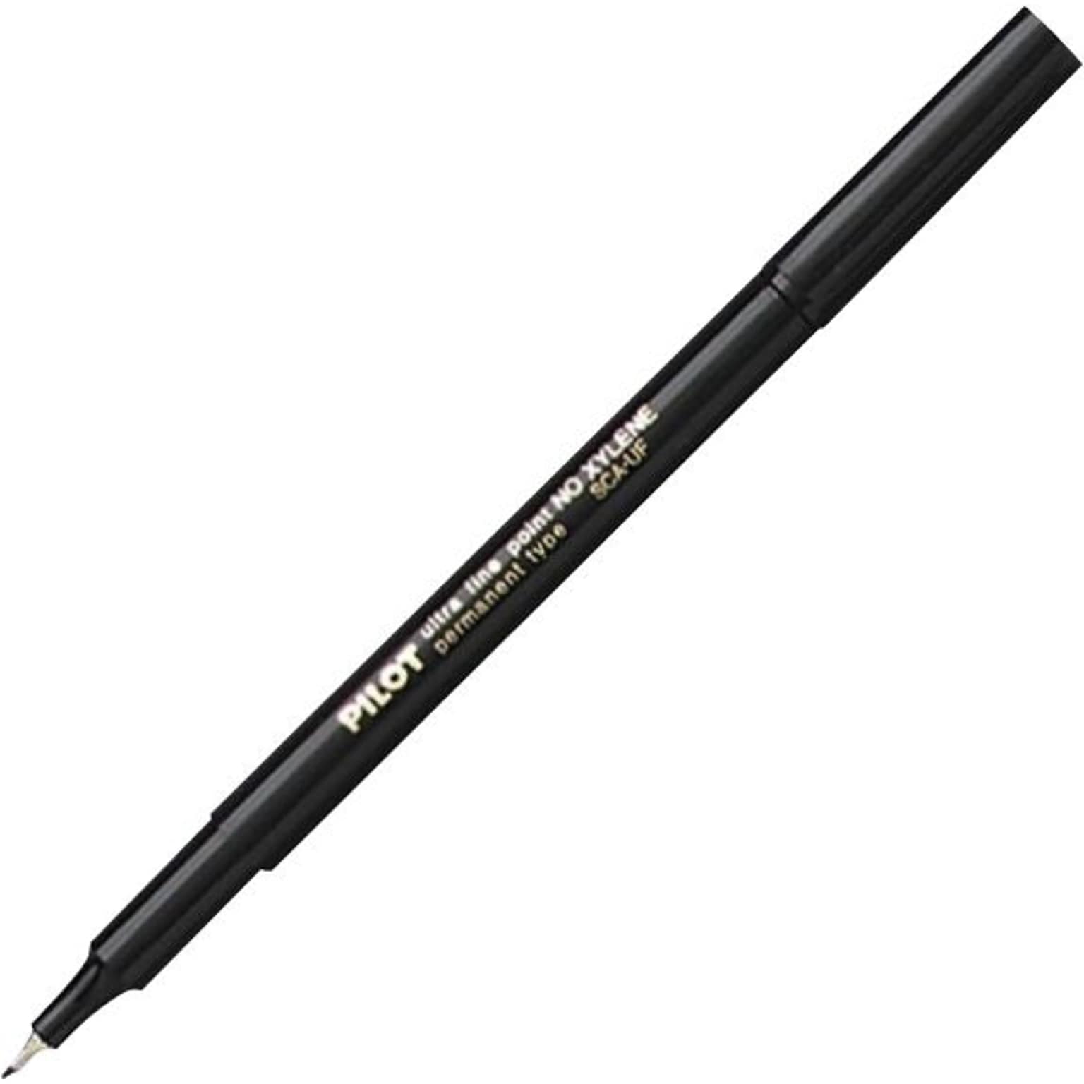 Pilot Permanent Markers, Extra Fine Tip, Black, 12/Pack (44102)