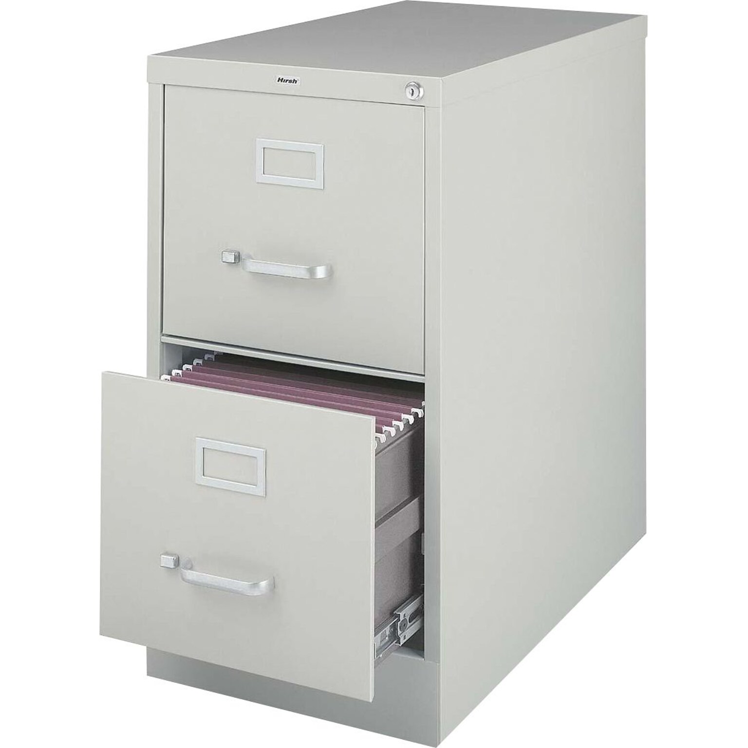 Lorell Fortress Series 2-Drawer Vertical File, 28.4H x 15W x 26.5D, Light Gray (LLR60195)