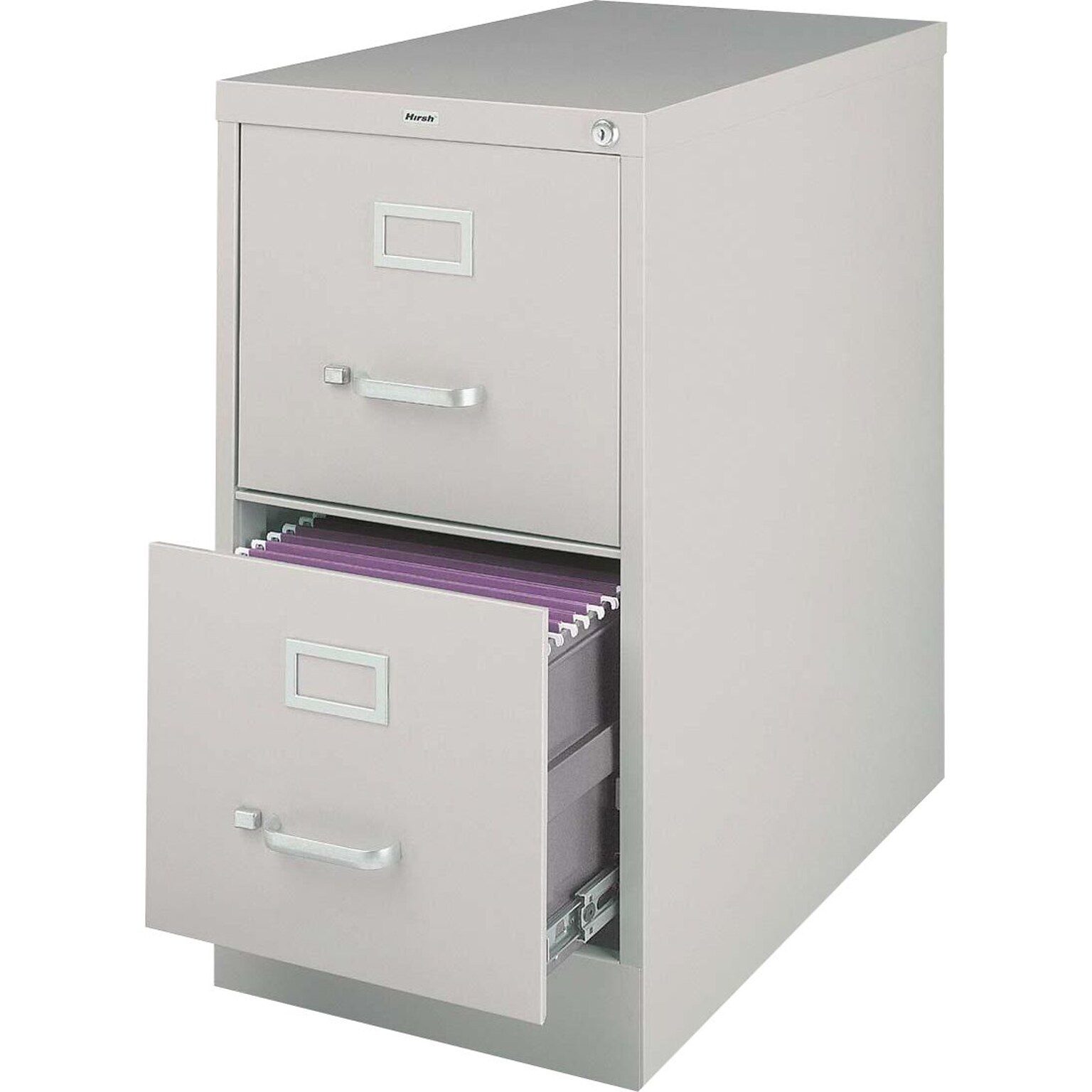 Lorell Fortress Series 2-Drawer Vertical File Cabinet, 15W x 26.5D x 28.4H, Letter, Putty (LLR60196)