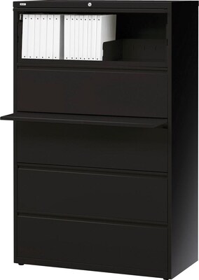 Lorell Fortress Series Lateral File with Roll-out Posting Shelf, Black (LLR60551)
