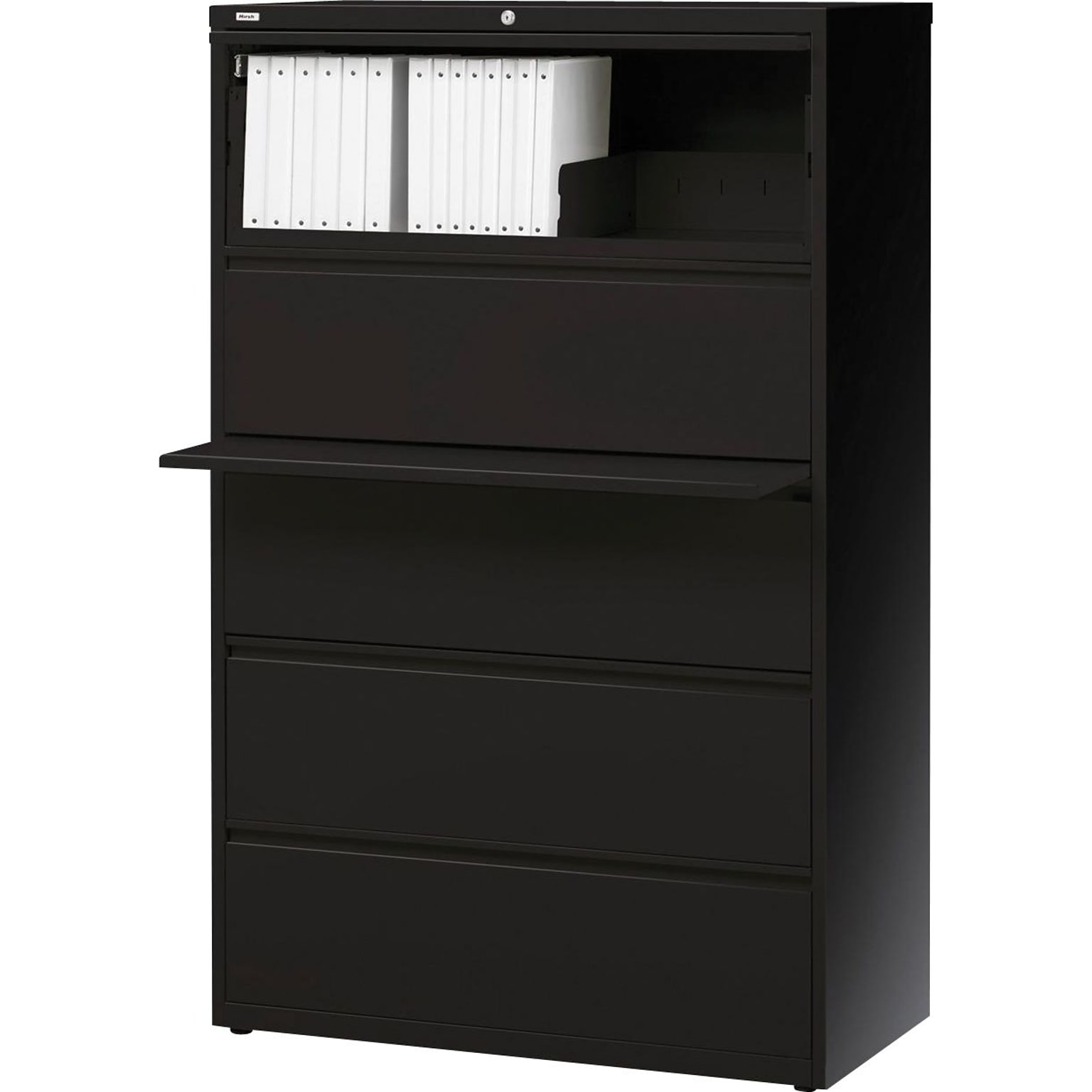 Lorell Fortress Series Lateral File with Roll-out Posting Shelf, Black (LLR60551)
