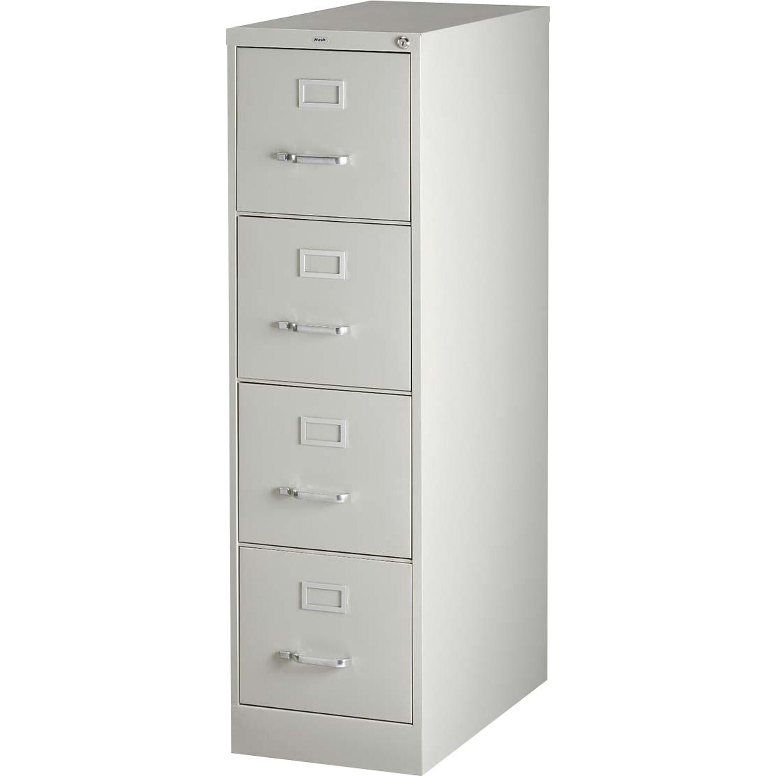 Lorell Fortress Series 4-Drawer Vertical File, 52H x 15W x 26 1/2D, Light Gray (LLR60192)