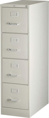 Lorell Fortress Series 4-Drawer Vertical File Cabinet, 15W x 25W x 52H, Letter, Putty (LLR60652)