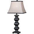 Kenroy Home Steppe Table Lamp, Black Finish with Silver Highlights