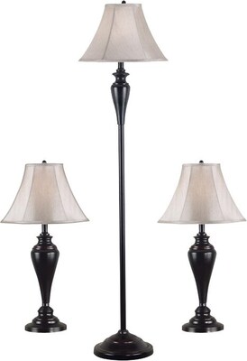 Kenroy Home Kylie Table and Floor Lamp Set, Bronze Finish