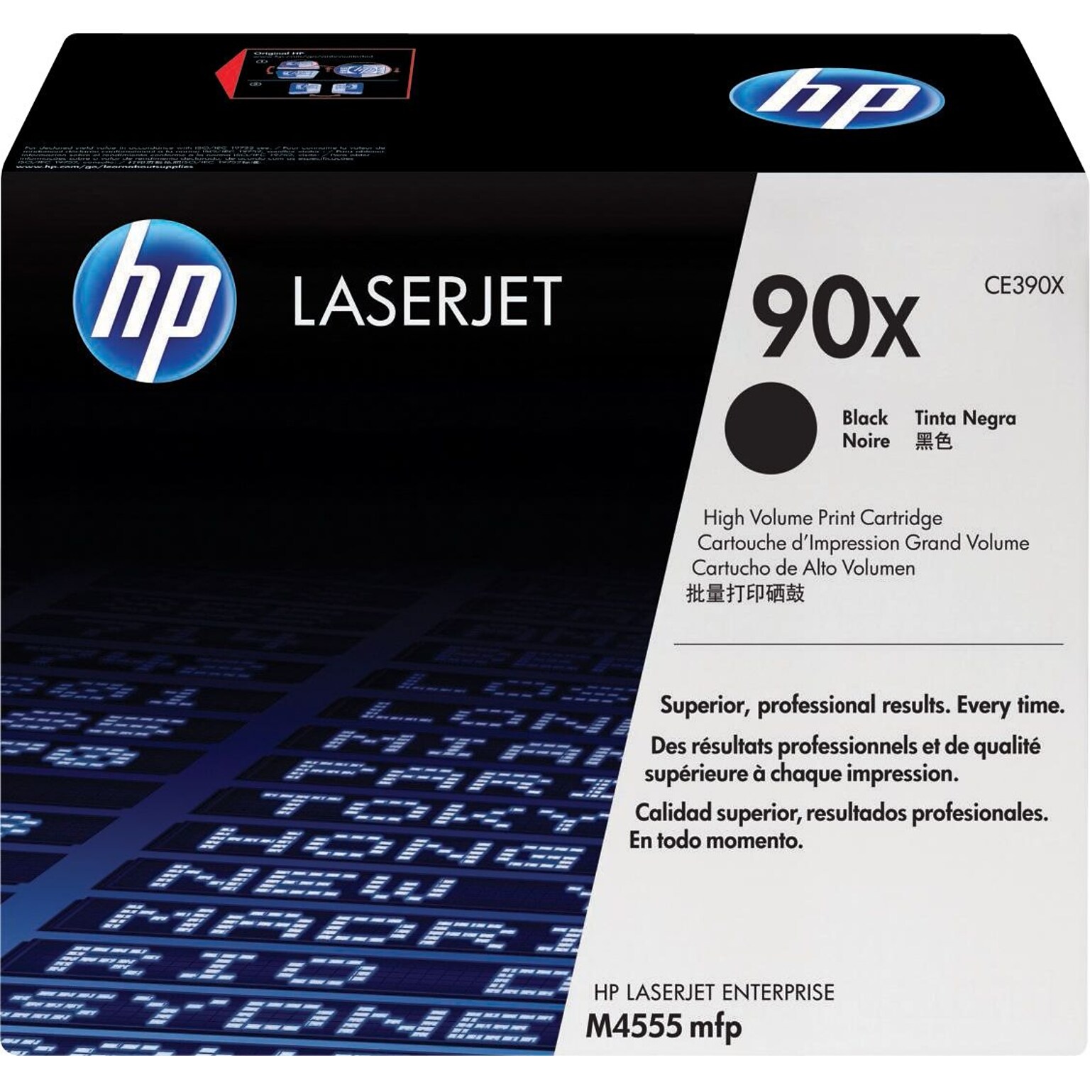 HP 90X Black High Yield Toner Cartridge   (CE390X)