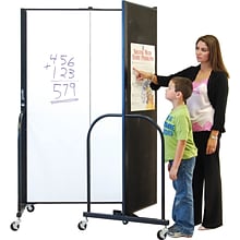 Screenflex Portable Dry-Erase Boards, 3 Panels, 72H x 69W, Black