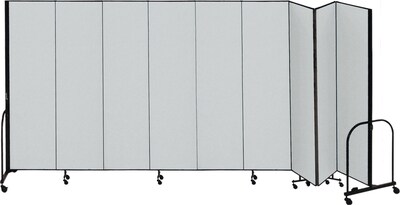 Screenflex Portable Room Dividers, Gray, 68H x 169L, 9 Panels